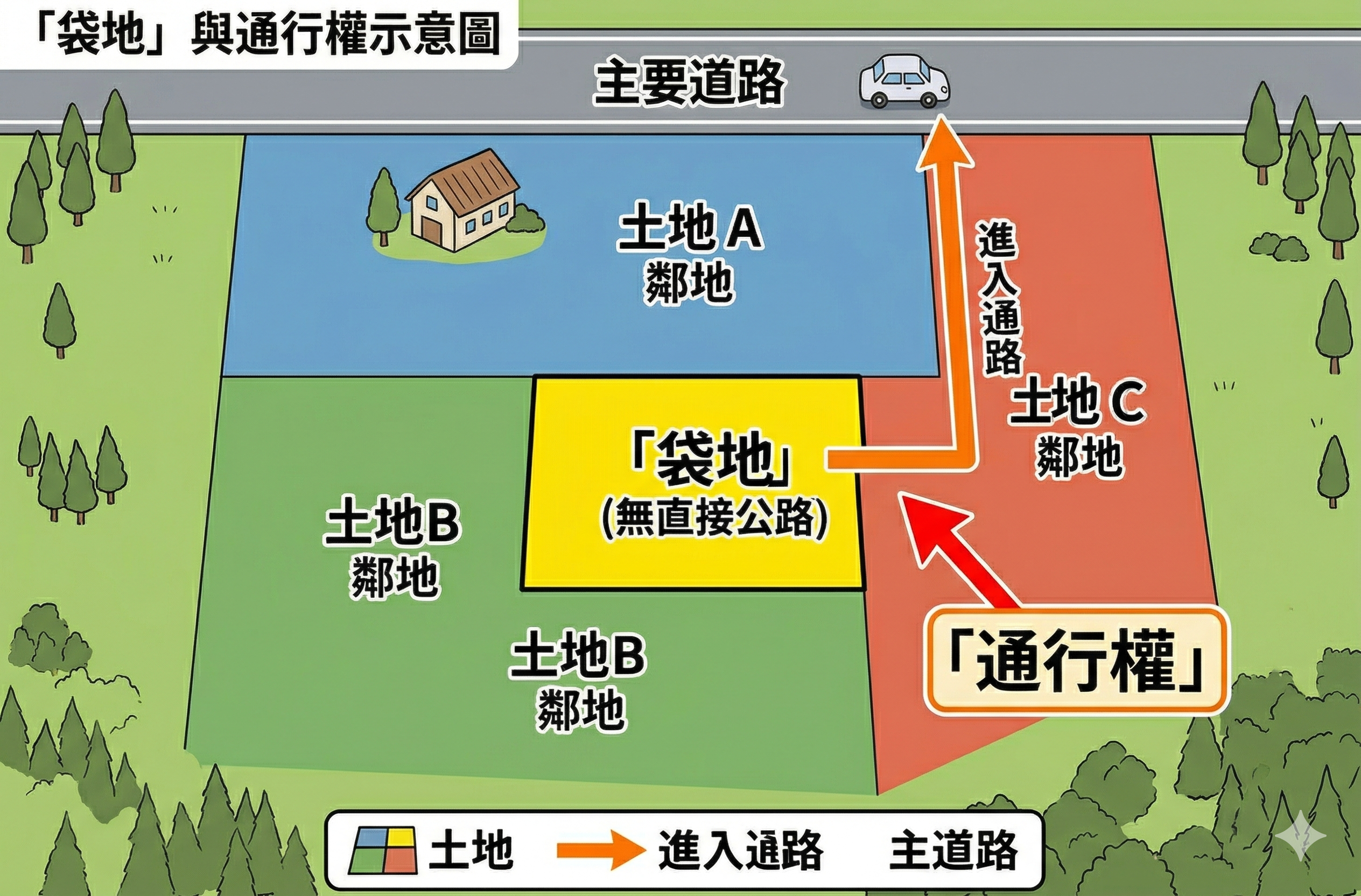 袋地通行權
